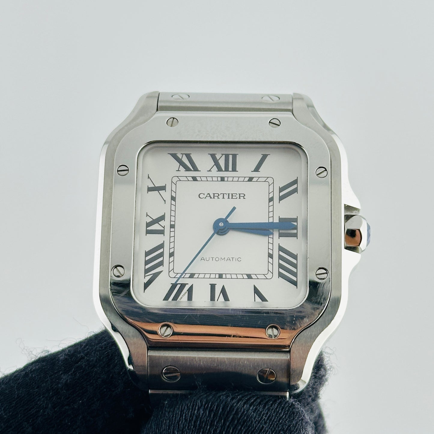 Cartier Santos Medium Silver Roman Dial on Stainless Steel Bracelet Ref. 4075 / WSSA0029 Complete 2024 — view 3