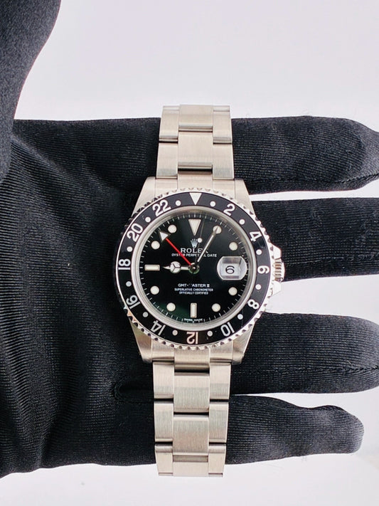 Rolex GMT-Master II Black Dial on Oyster Ref 16710 with Papers 2001