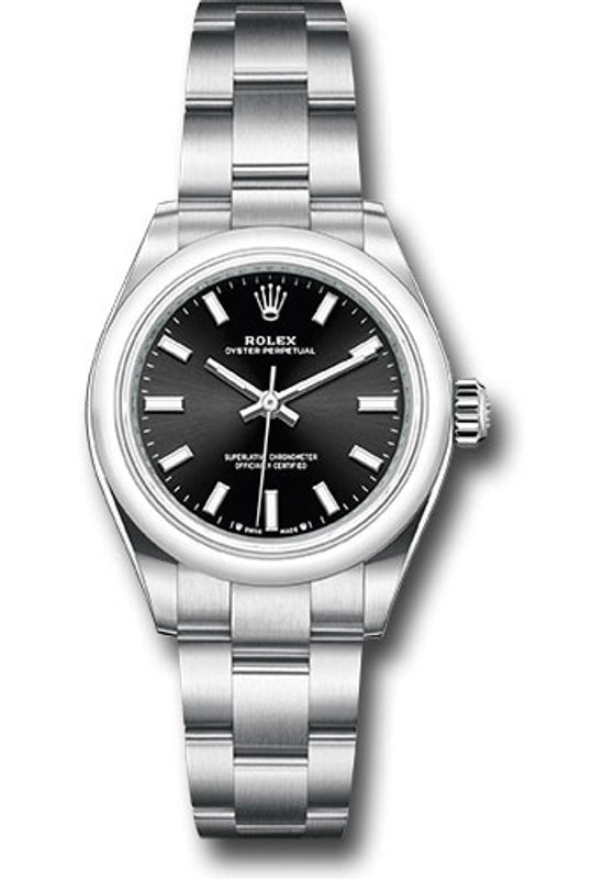 Rolex Oyster Perpetual Black Index Dial on Oyster Ref 276200 with New Style Card Green 2024