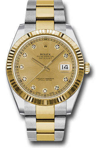 Rolex Datejust 41 Champagne Diamond Dial on Oyster Ref. 126333 Card 2017