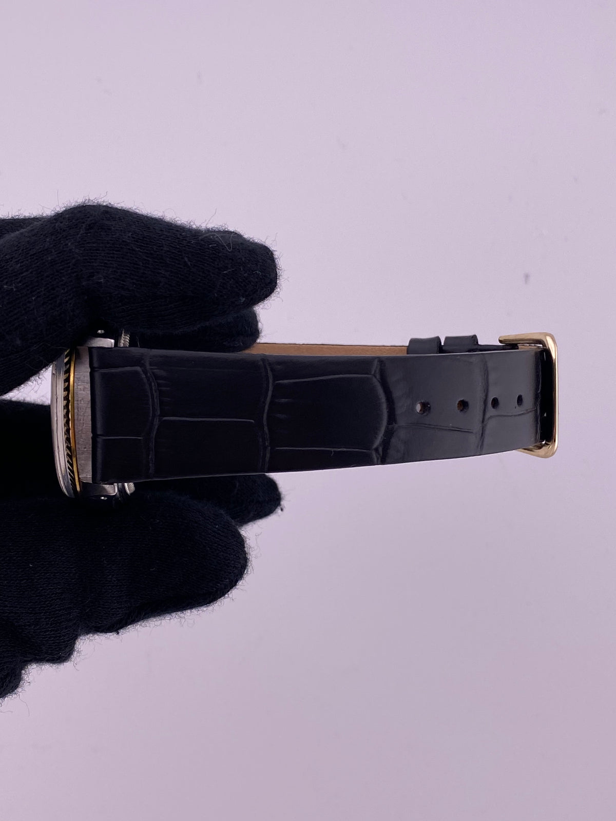 Rolex Datejust 36 Champagne Stick Dial on Generic Leather Strap Ref. 16013 — view 5