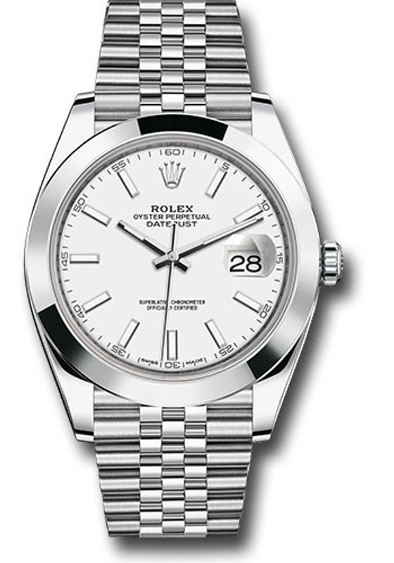 Rolex Datejust White Index Dial on Jubilee Ref 126300 with New Style Card Green 2024