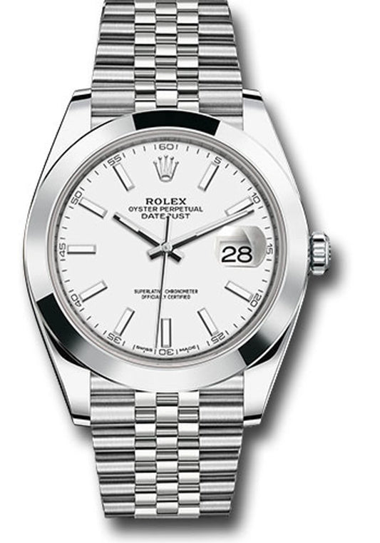 Rolex Datejust White Index Dial on Jubilee Ref 126300 with New Style Card Green 2024