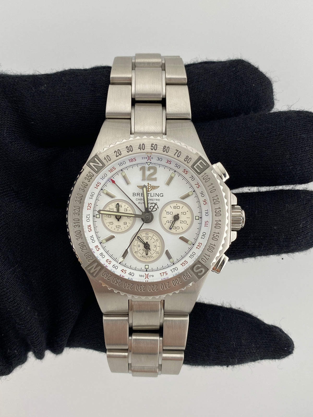 Breitling Hercules White Dial on Stainless Steel Bracelet Ref. A39363 — view 2