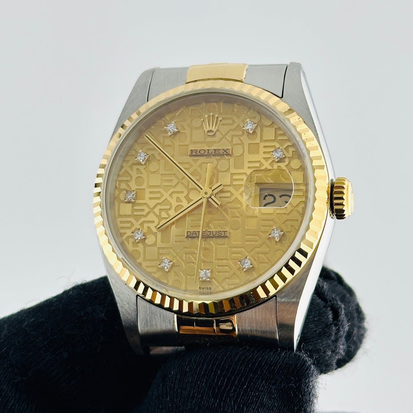 Rolex Datejust Gold Anniversary Diamond Dial Dial on Jubilee Ref. 16233G 1991 — view 3