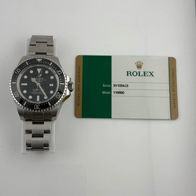 Rolex Sea-Dweller Deepsea Black Dial on Oyster Ref 116660 with New Style Card White 2016