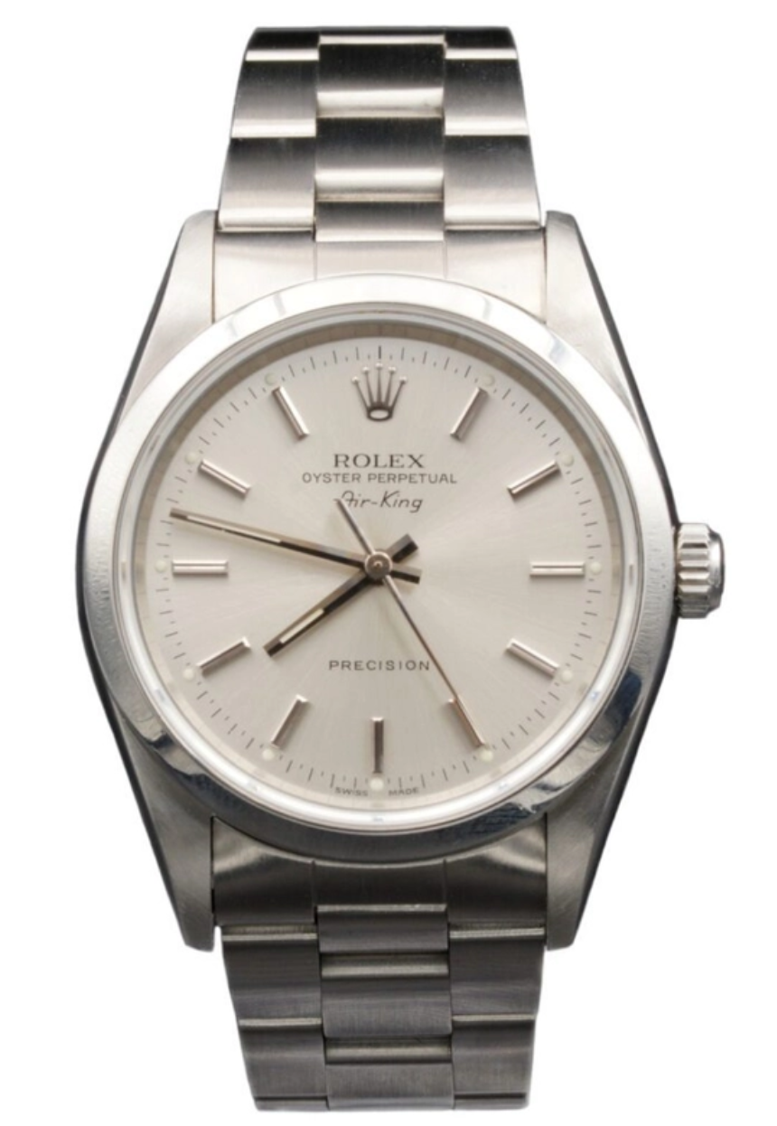 Rolex Air-King Silver Stick Dial on Oyster Bracelet Ref. 14000 1990