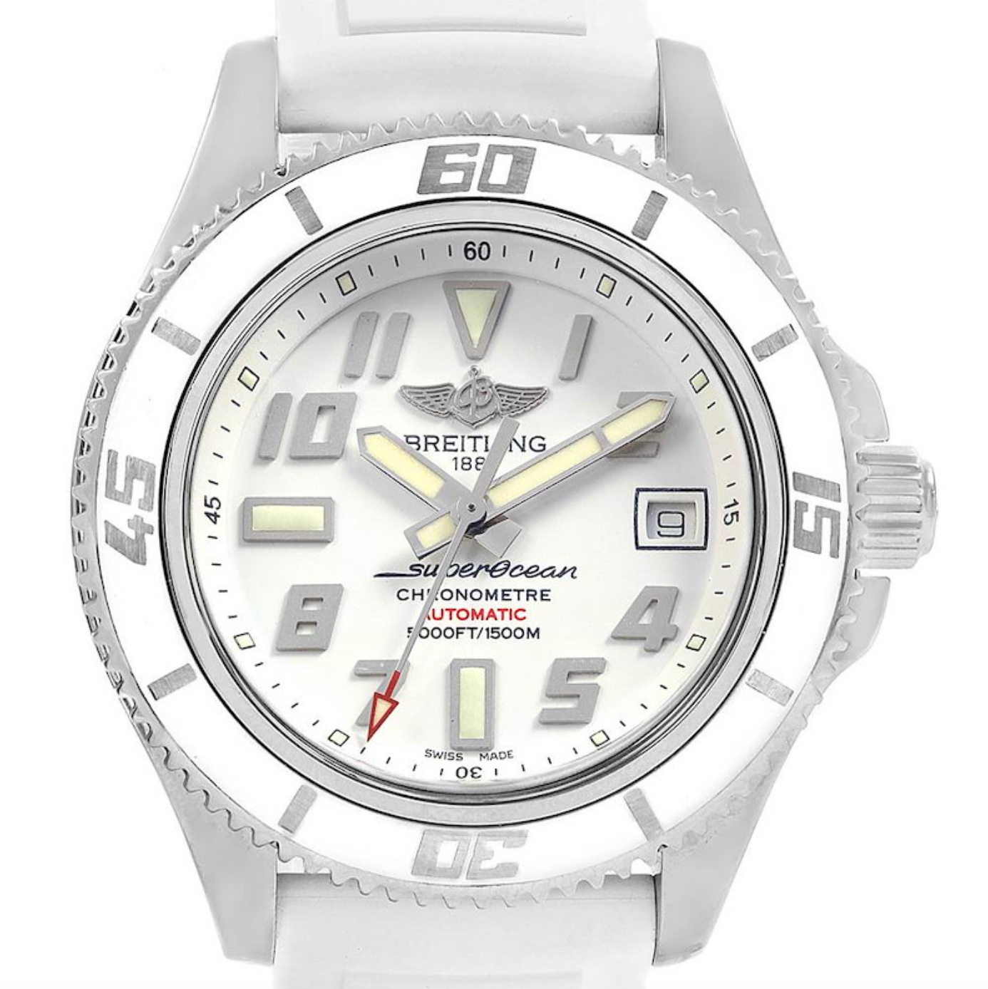 Breitling Superocean Heritage White Arabic Numerals Dial on White Rubber Strap Ref. A17364A9/A763 Complete 2014