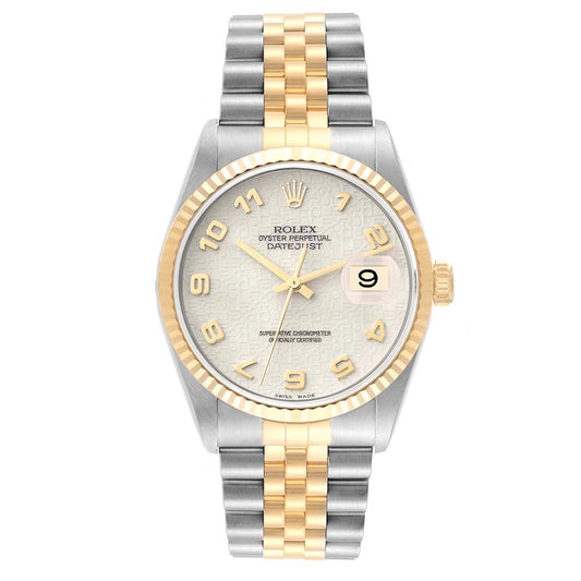 Rolex Datejust Ivory Anniversary Arabic Dial on Jubilee Ref 16233