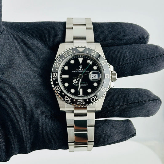 Rolex GMT-Master II Black Dial on Oyster Ref 116710LN with New Style Card White 2019