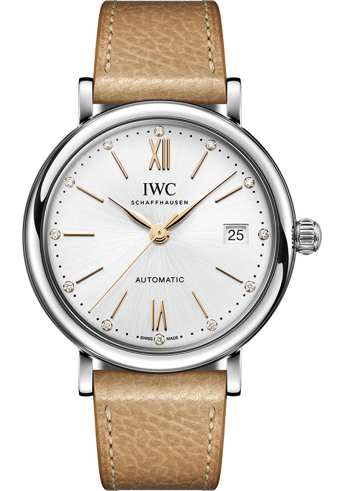 Iwc Portofino Automatic 37 Silver Dial on Caramel Leather Strap Ref. IW458601 Complete 2023