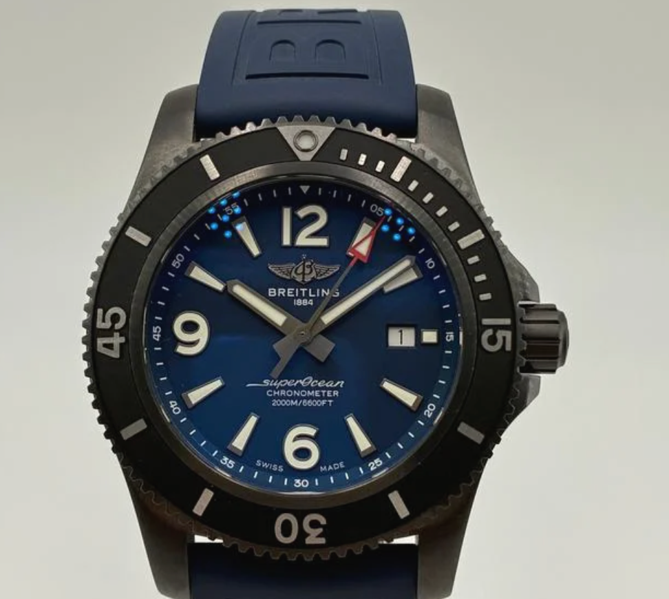 Breitling Superocean Automatic Blue Dial on Rubber Band Ref. M17368/M17368D71C1S1 Complete
