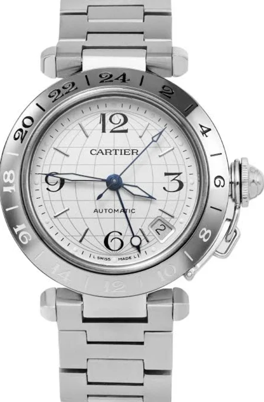 Cartier Pasha Silver Dial on Stainless Steel Bracelet Ref. 2377 Complete 2008