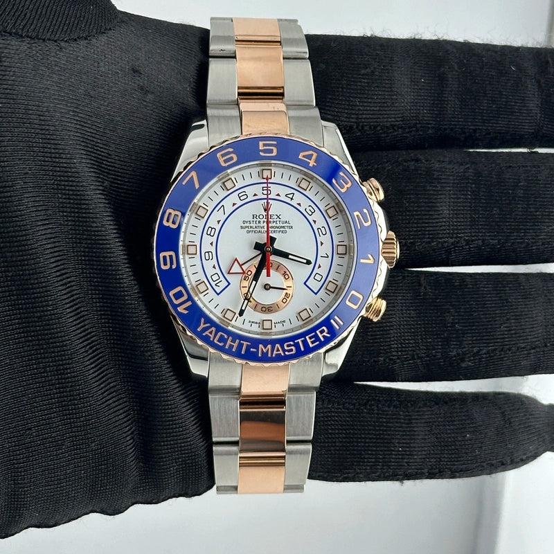 Rolex Yacht-Master II White Dial on Oyster Ref 116681 with New Style Card White 2015
