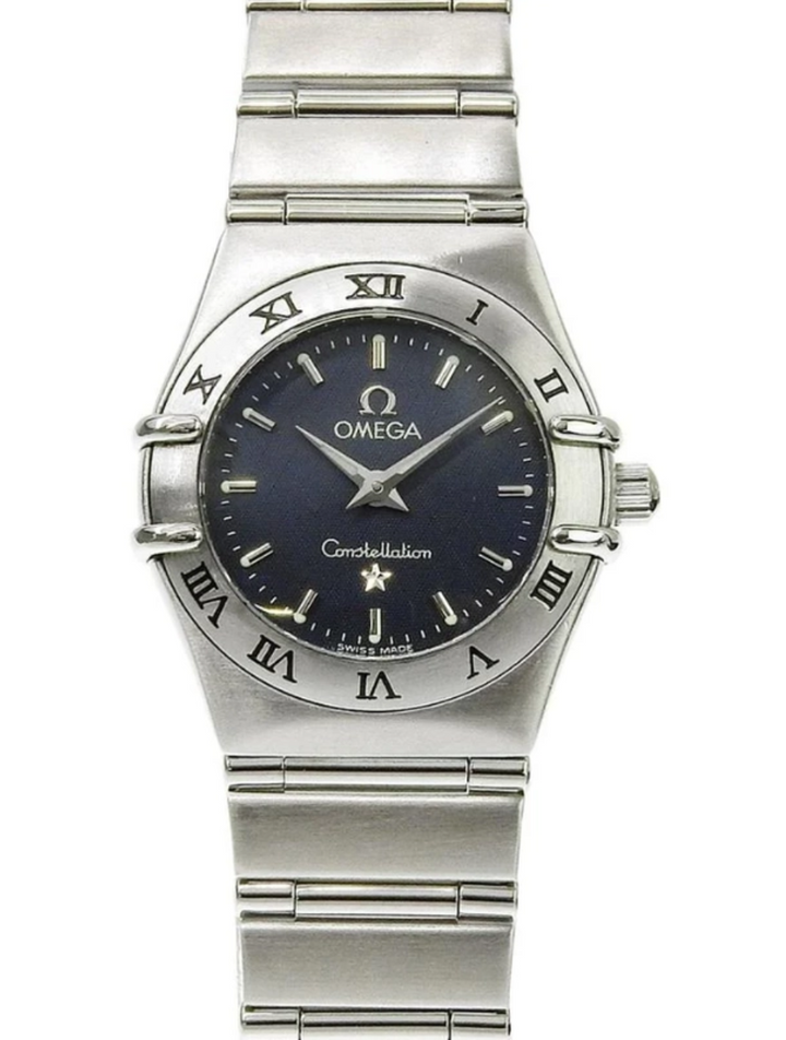Omega Constellation Navy Gray Dial on Stainless Steel Bracelet Ref. 1562.40.00 Card Open Date