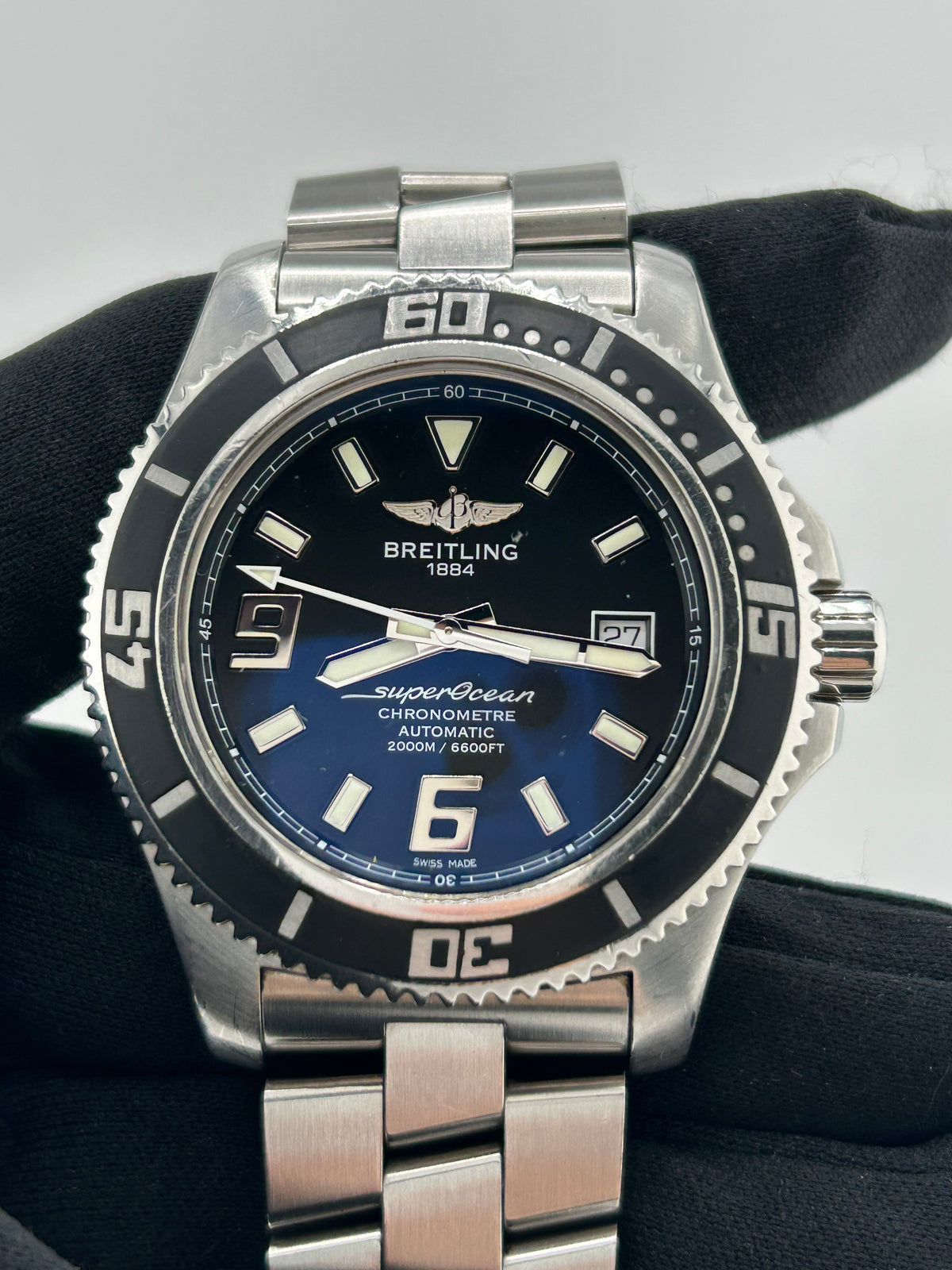 Breitling Superocean 44 Black Arabic Numerals Dial on Stainless Steel Bracelet Ref. A17391/A188B77PRS Complete 2013 — view 3