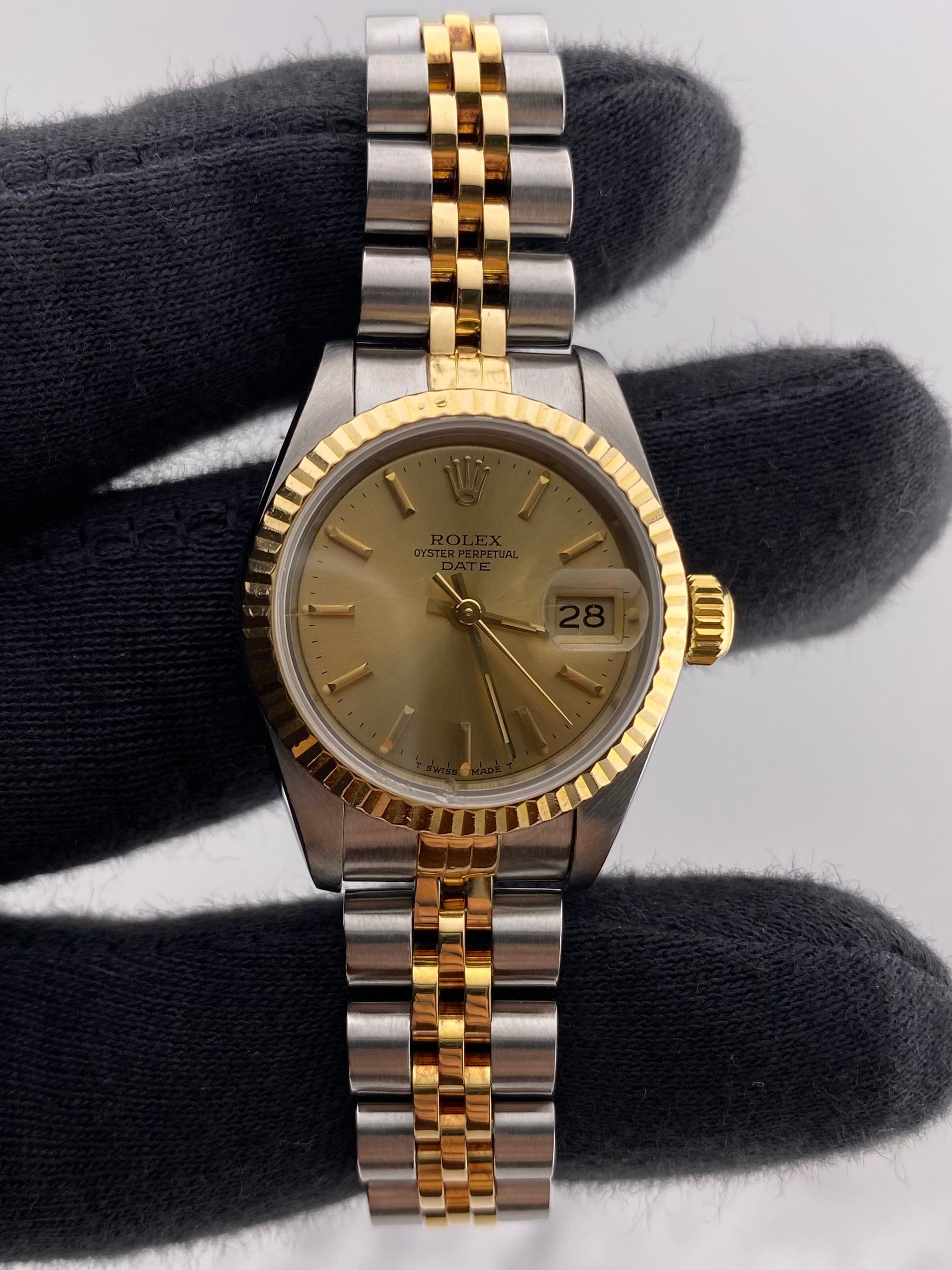 Rolex Datejust Lady Champagne Stick Dial on D Link Jubilee Ref. 69173 1986 — view 2