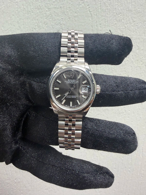 Rolex Datejust Lady Dark Grey Index Dial on Jubilee Ref 279160 with New Style Card Green 2021