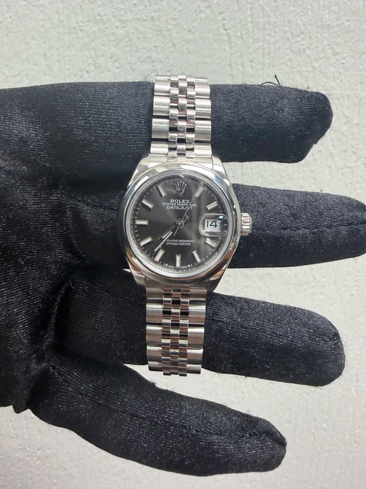 Rolex Datejust Lady Dark Grey Index Dial on Jubilee Ref 279160 with New Style Card Green 2021