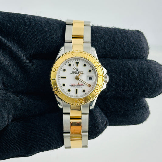 Rolex Yacht-Master Ladies White Dial on Oyster Bracelet Ref. 69623 1998 — view 2