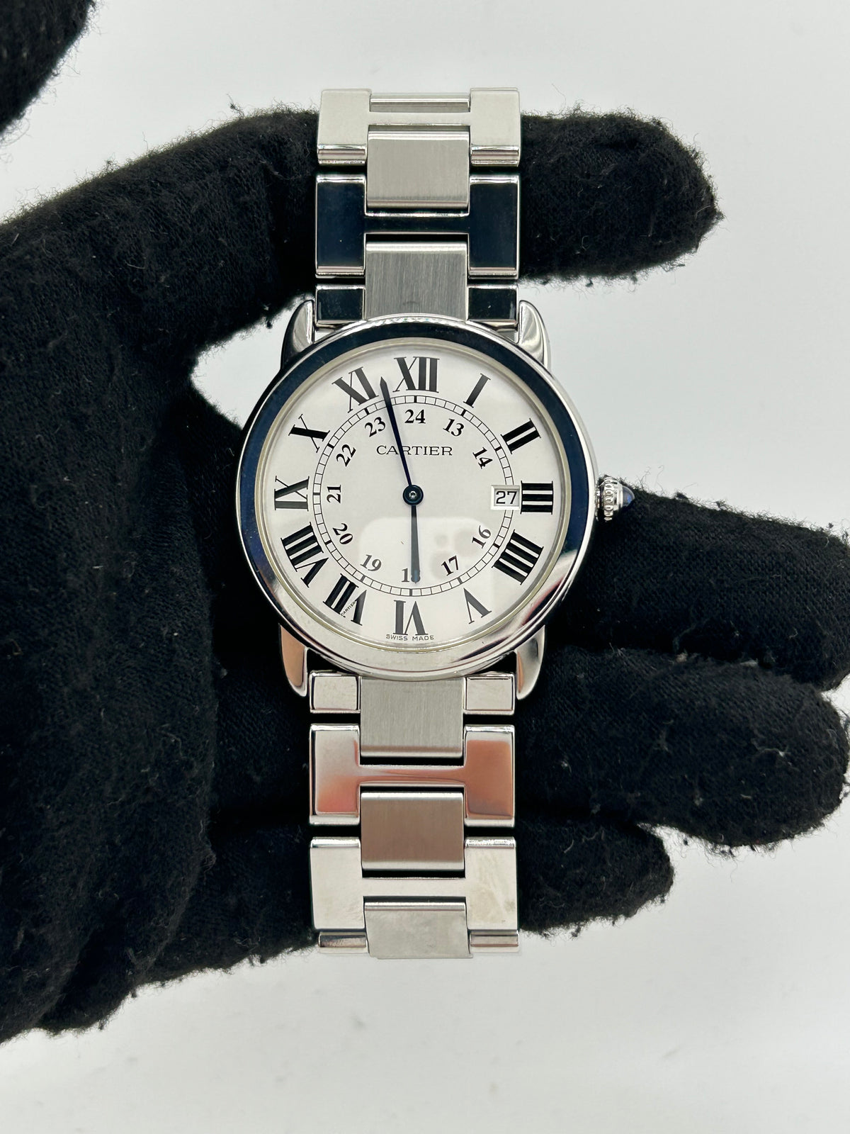 Cartier Ronde Solo Silver Roman Numerals Dial on Stainless Steel Bracelet Ref. W6701005 — view 2