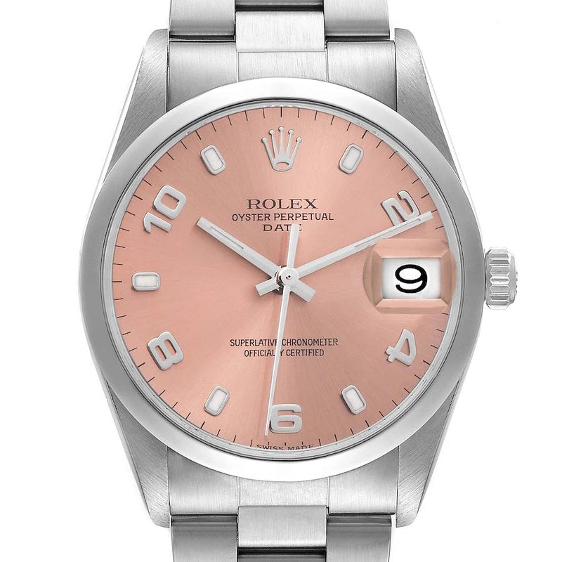 Rolex Oyster Perpetual Date Pink Dial on Oyster Ref 15200 with Papers 2003