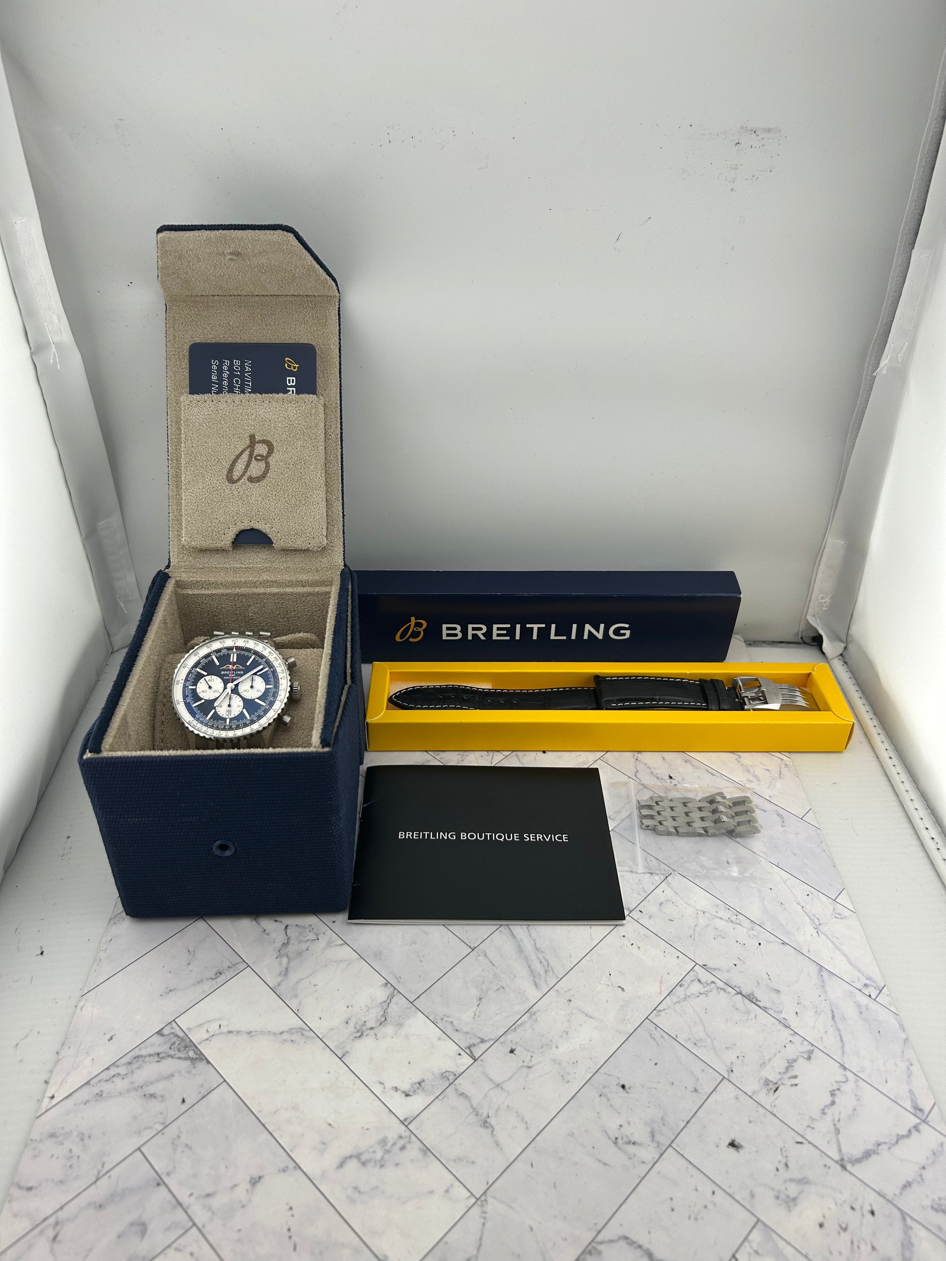 Breitling Navitimer B01 Chronograph Black Dial on Stainless Steel Bracelet Ref. AB0137211B1A1 Card 2024 — view 7