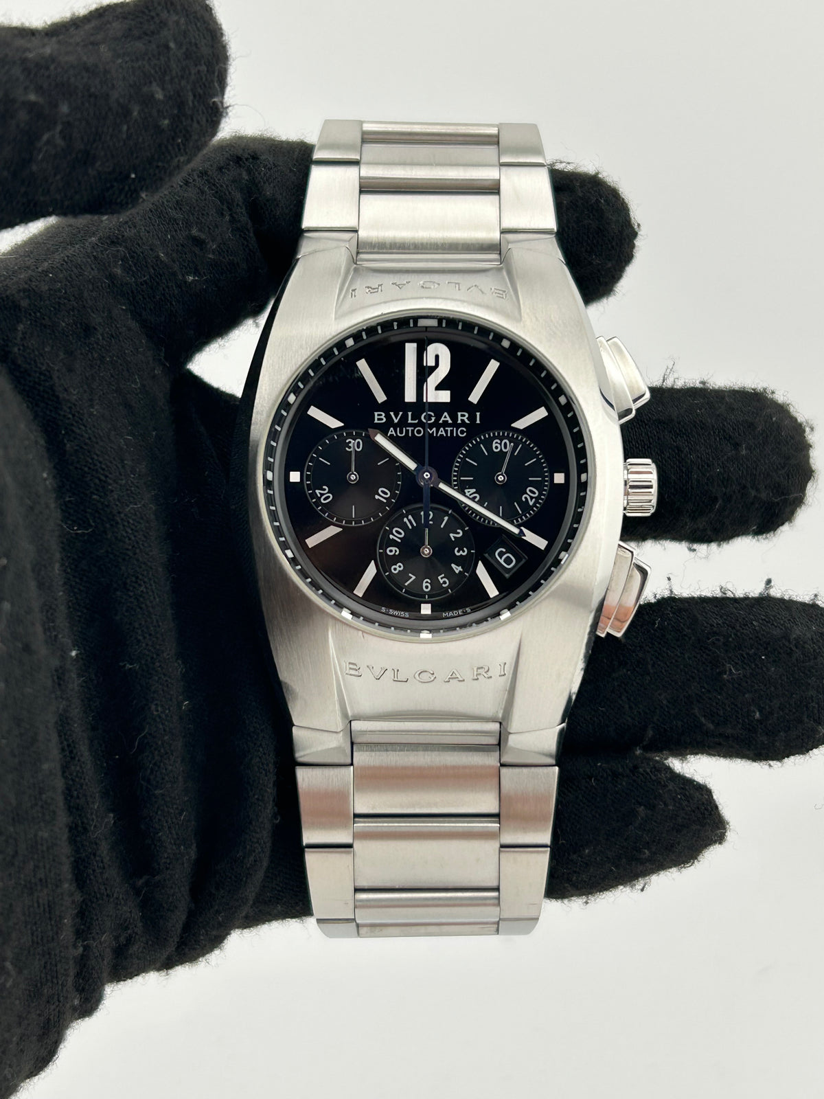 Bvlgari Ergon Black Dial on Stainless Steel Bracelet Ref. EG40S — view 2