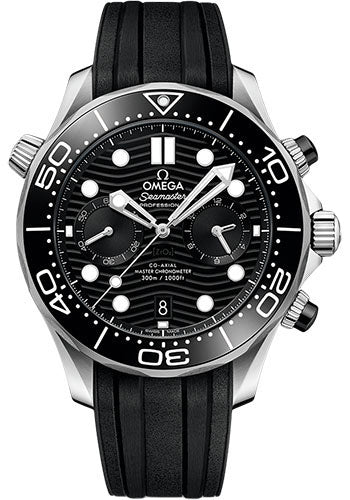 Omega Seamaster Diver 300M Black Dial on Rubber Strap Ref. 210.32.44.51.01.001
