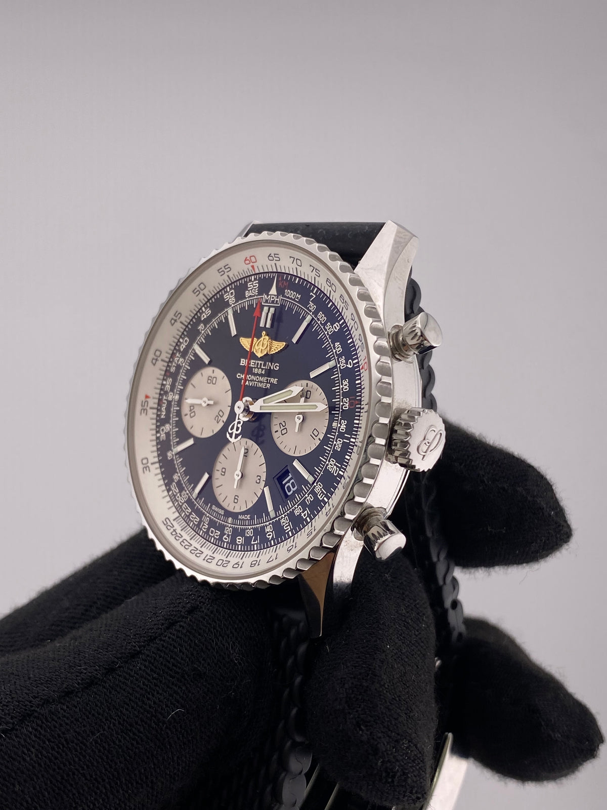 Breitling Navitimer 01 Black Dial on Rubber Strap Ref. AB0120/A022B01WBD Complete 2016 — view 3