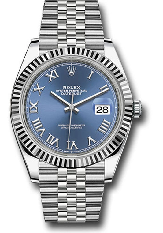 Rolex Datejust Blue Roman Dial on Jubilee Ref 126334 with New Style Card Green 2026