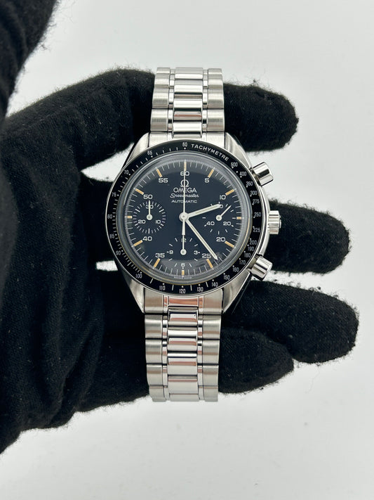 Omega Speedmaster Reduced Black Dial on Stainless Steel Bracelet Ref. 3510.5 — view 2