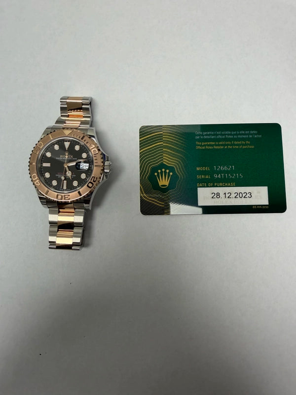 Rolex Yacht-Master Black Dial on Oyster Ref 126621 with New Style Card Green 2023