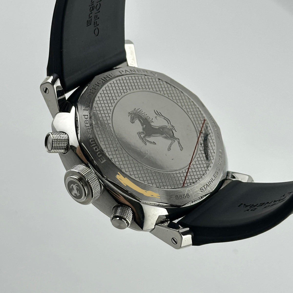 Panerai Ferrari GT Chronograph Black Dial on Rubber Strap Ref. F6656 Complete Open Date — view 7