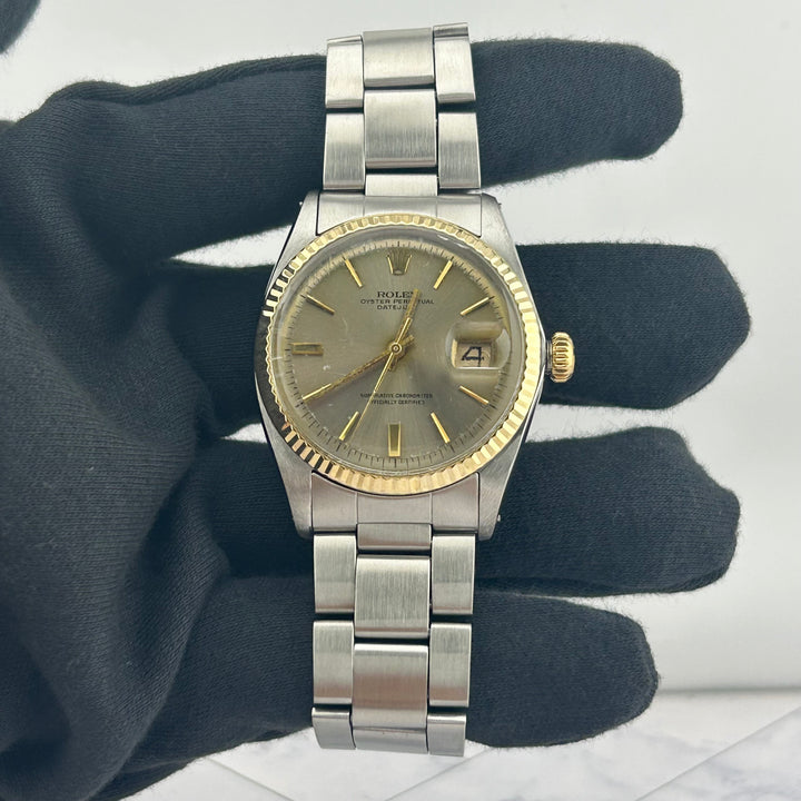 Rolex Datejust Grey Stick Dial on Folded Oyster Ref. 1601 1968