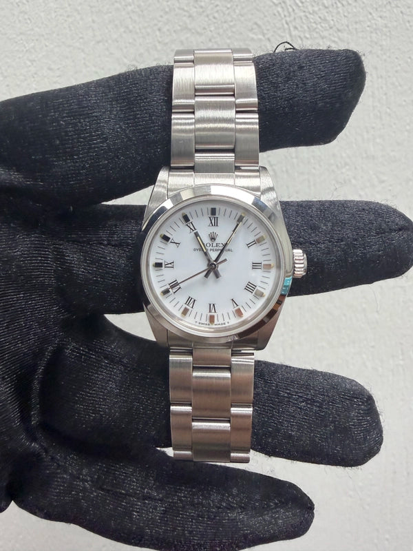 Rolex Oyster Perpetual White Roman Dial on Oyster Ref 67480
