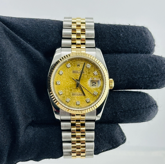 Rolex Datejust Anniversary Diamond Dial Dial on D Link Jubilee Bracelet Ref. 116233 Card Open Date — view 2
