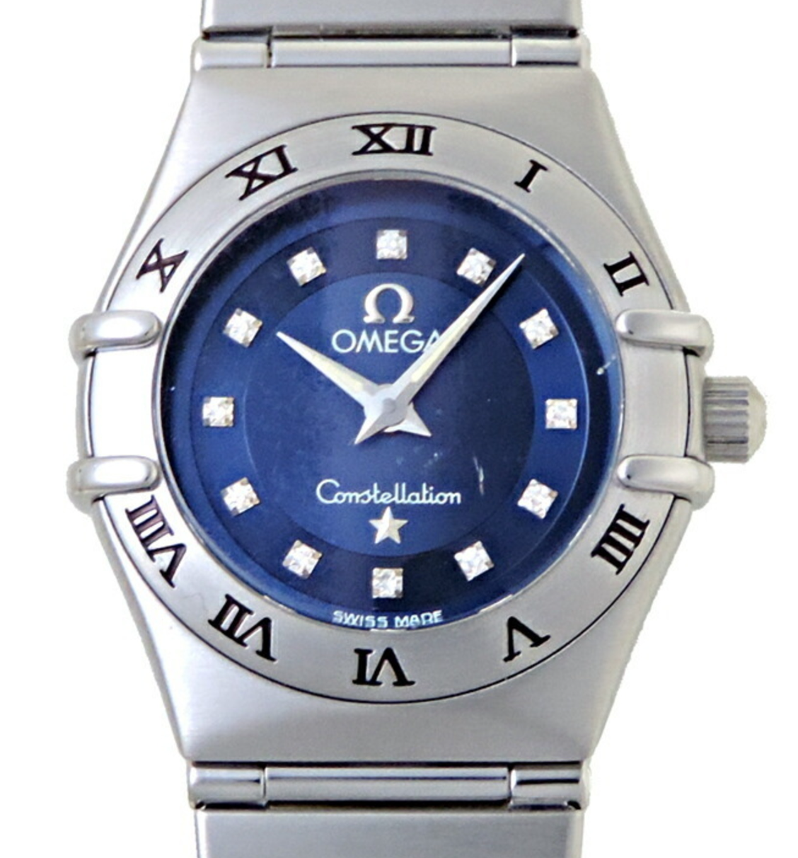 Omega Constellation "Cindy Crawford" Blue Dial on Stainless Steel Bracelet Ref. 1563.85.00 Card 1998