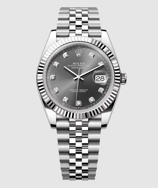Rolex Datejust Dark Rhodium Diamond Dial on D Link Jubilee Bracelet Ref. 126334 Card 2024