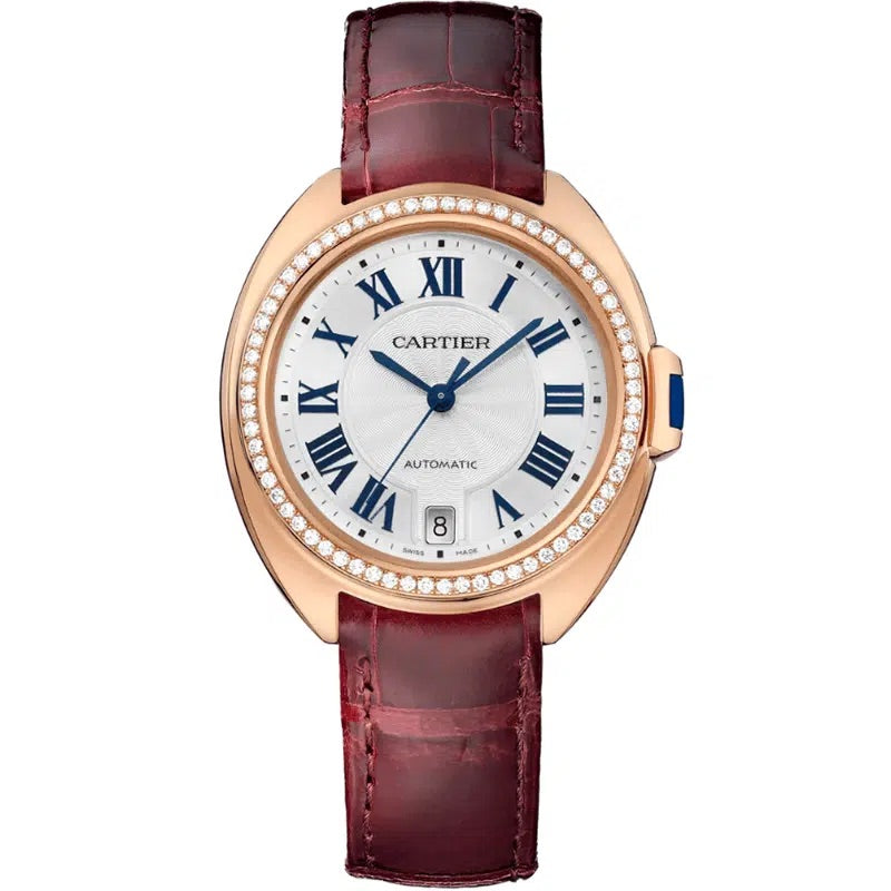 Cartier Cle Silver Dial on Leather Ref. 3950 Card 2017
