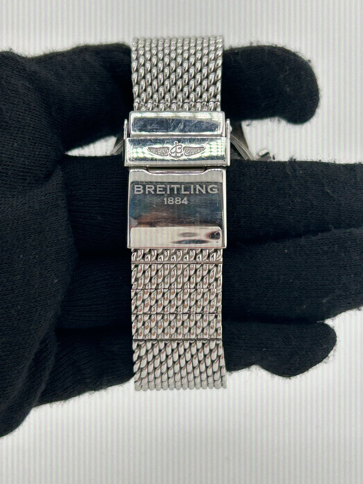 Breitling Transocean Black Dial on Stainless Steel Bracelet Ref. AB0451 — view 4