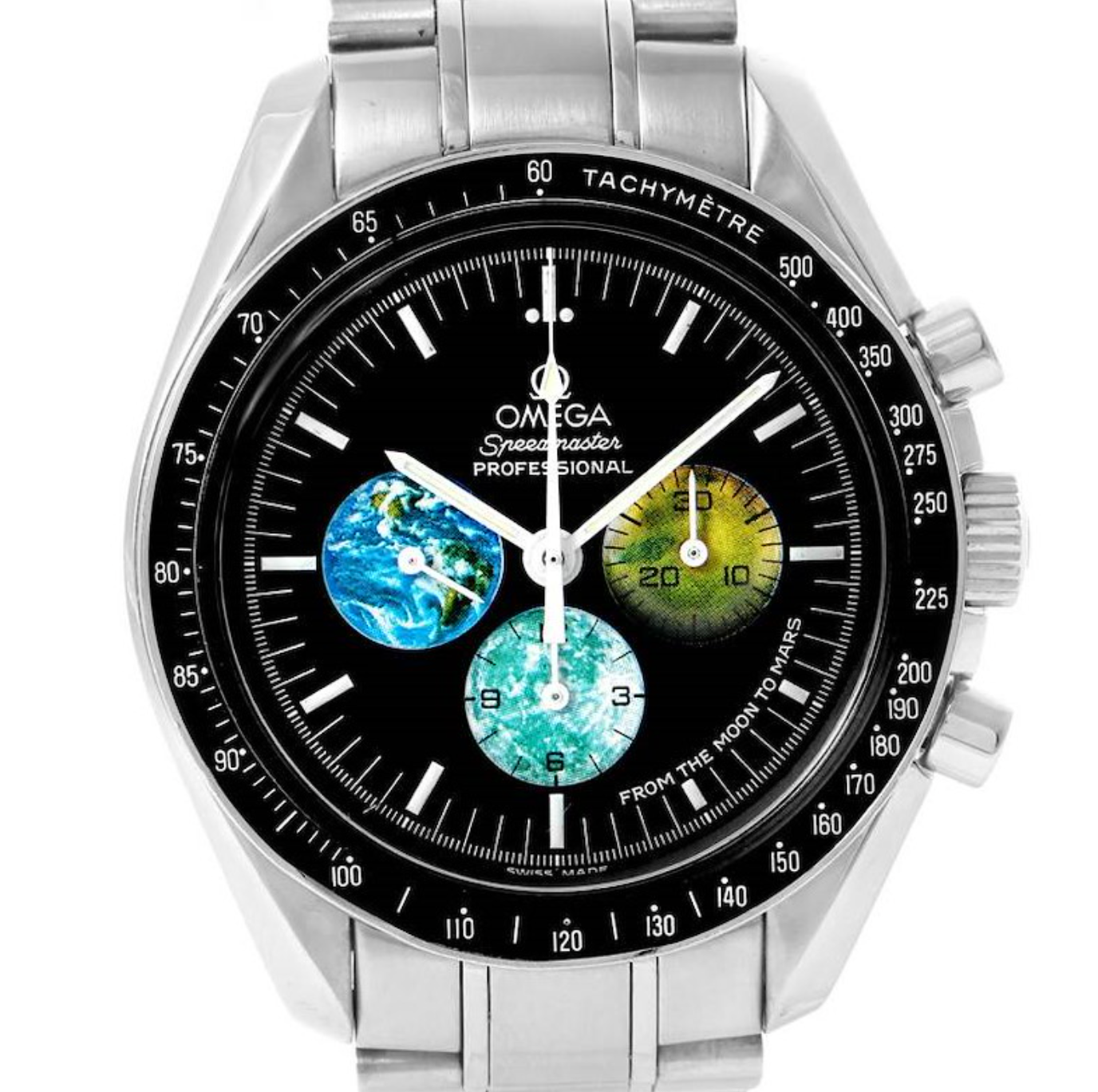Omega Speedmaster Moon to Mars Black Dial on Stainless Steel Bracelet Ref. 3577.50