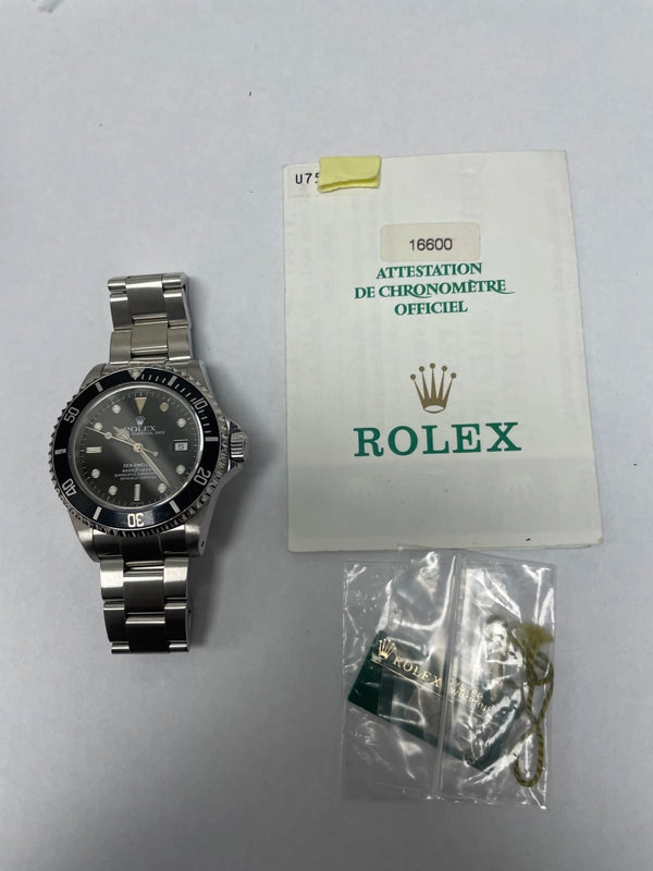 Rolex Sea-Dweller Black Dial on Oyster Ref 16600 with Papers 1998