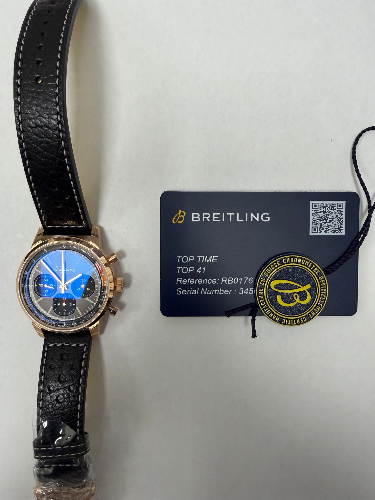 Breitling Top Time B01 Bronze Dial on Leather Strap Ref. RB01761A1Q1X1 Card Open Date — view 5
