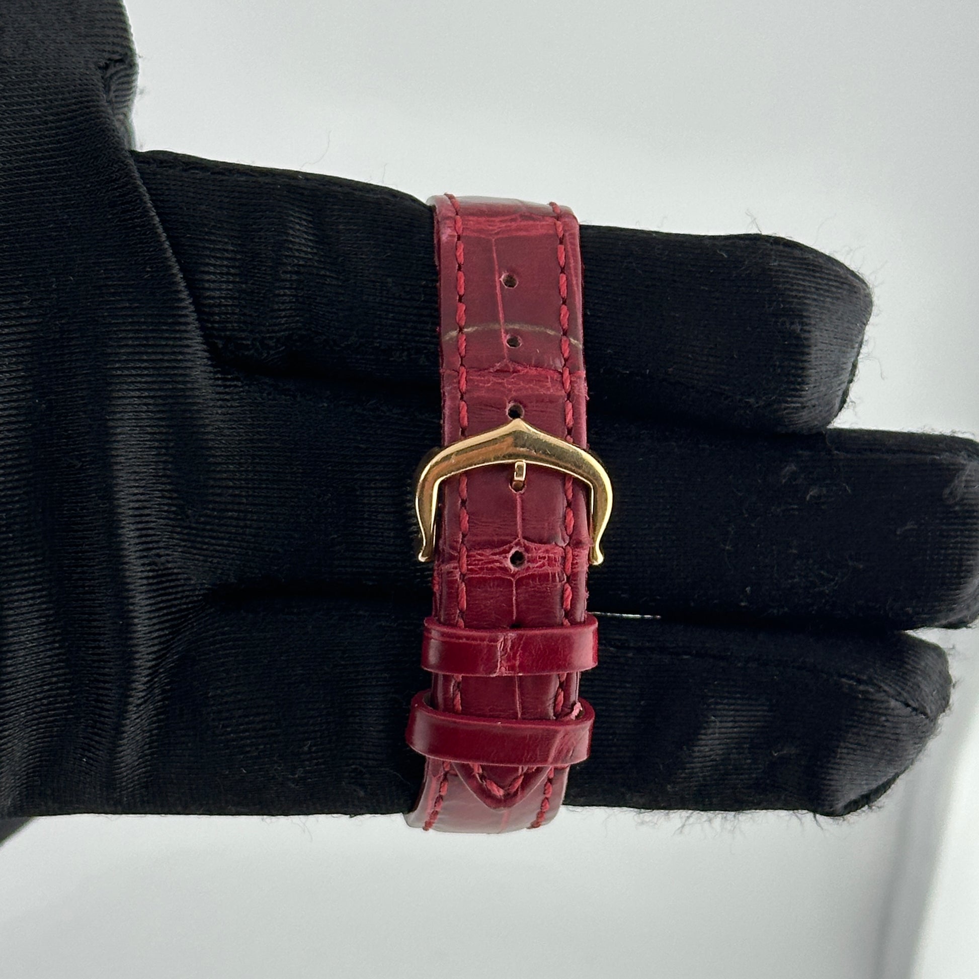 Cartier Cle Silver Roman Dial on Maroon Leather Ref. 3947/WGCL0010 Papers 2016 — view 3