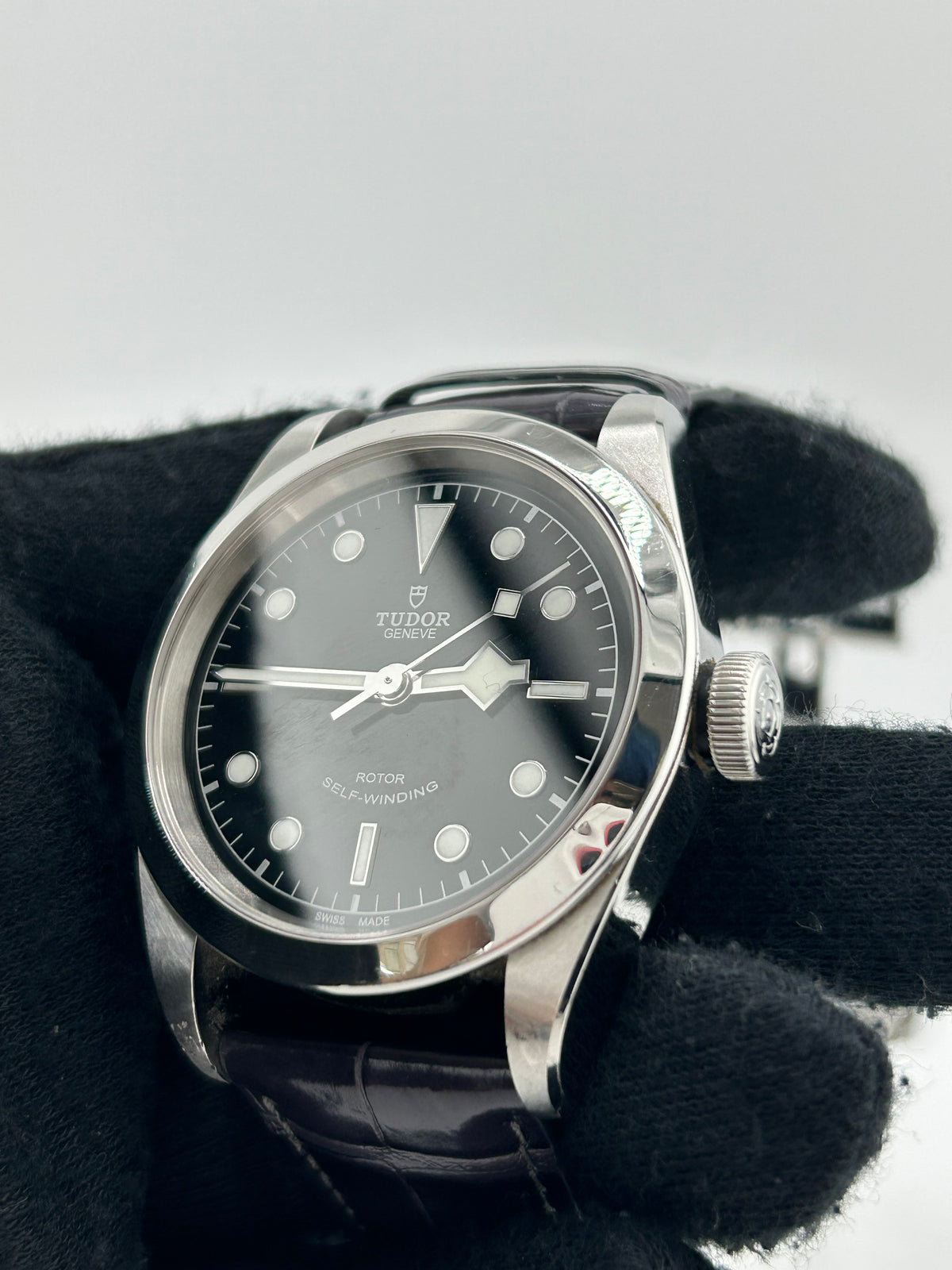 Tudor Black Bay 41 Black Dial on Generic Black Leather Strap Ref. M79540-0003 Complete 2019 — view 3