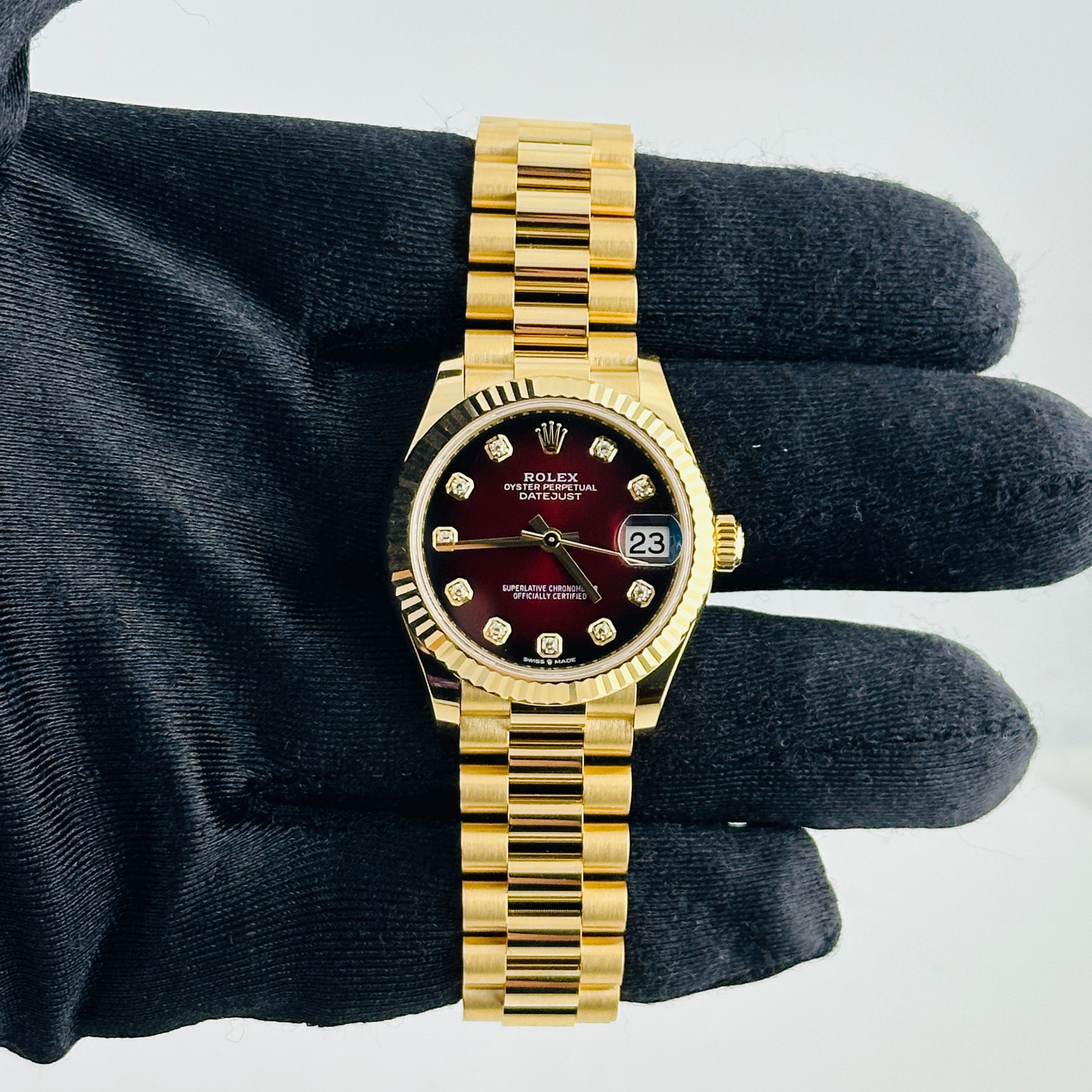 Rolex Datejust Red Ombre Diamond Dial on President Ref. 278278 Card 2026 — view 2
