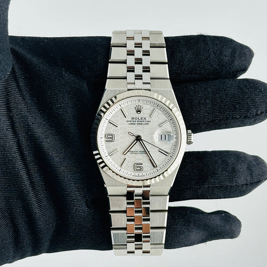 Rolex Land-Dweller White Honeycomb Dial on Flat Jubilee Ref. 127334 Card 2026 — view 2