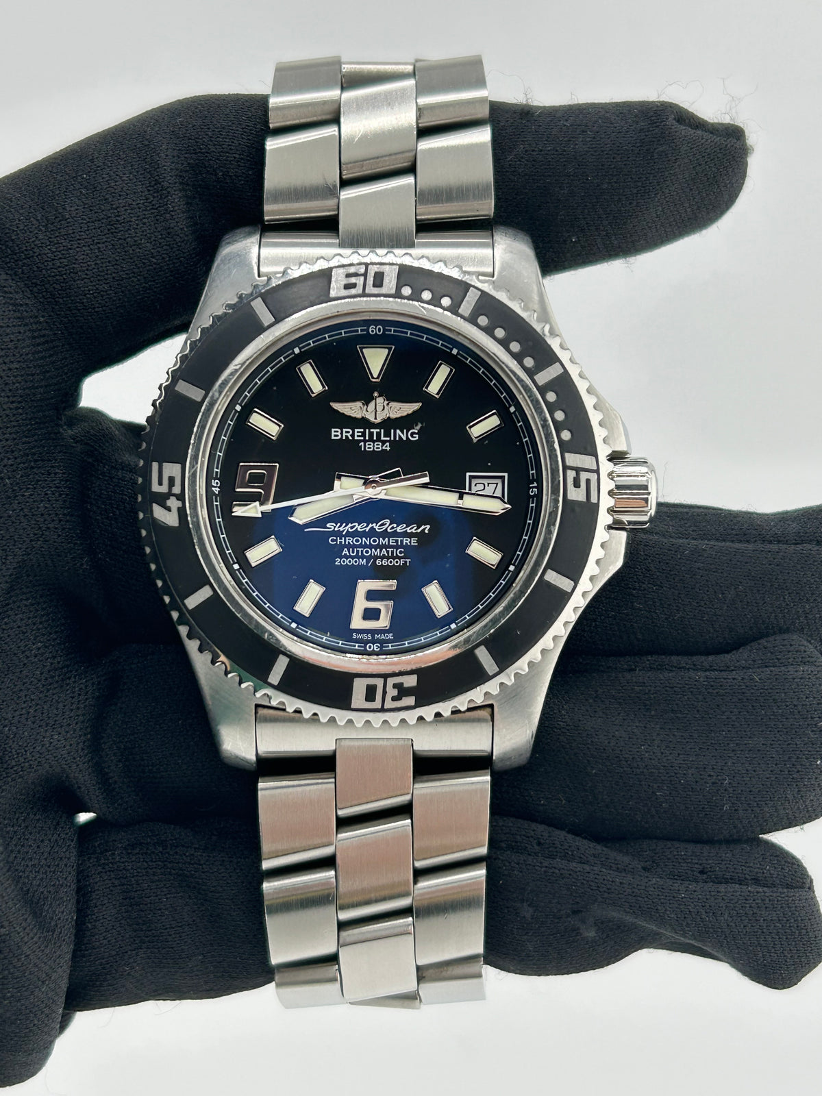 Breitling Superocean 44 Black Arabic Numerals Dial on Stainless Steel Bracelet Ref. A17391/A188B77PRS Complete 2013 — view 2
