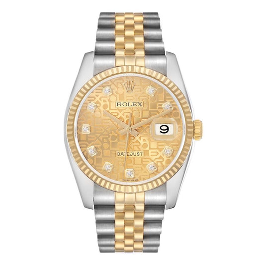 Rolex Datejust Gold Anniversary Diamond Dial Dial on Jubilee Ref 116233 with Card Old Green 2008